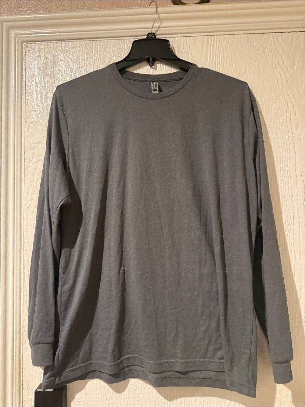 Next Level Apparel Men's Long Sleeve Crew in Charcoal Gray